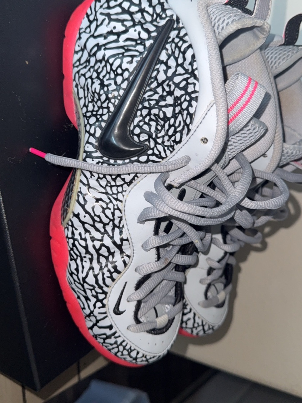 Nike Women’s Gray, Black & Pink Elephant Print Basketball Sneakers